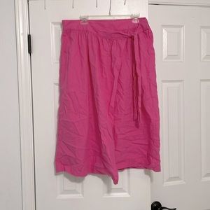 PINK LINEN-LIKE WRAP SKIRT